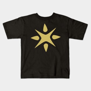 Large Geometric abstract snowflake in gold Kids T-Shirt